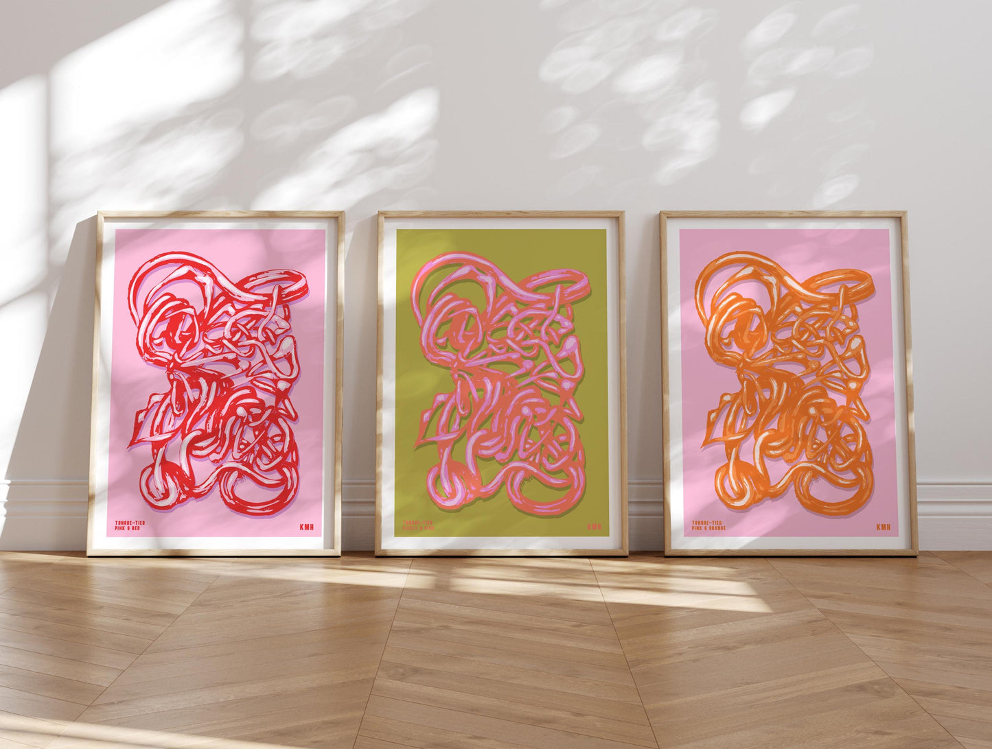 'Tongue-Tied' | Pink & Orange | Original Giclée Print on Paper