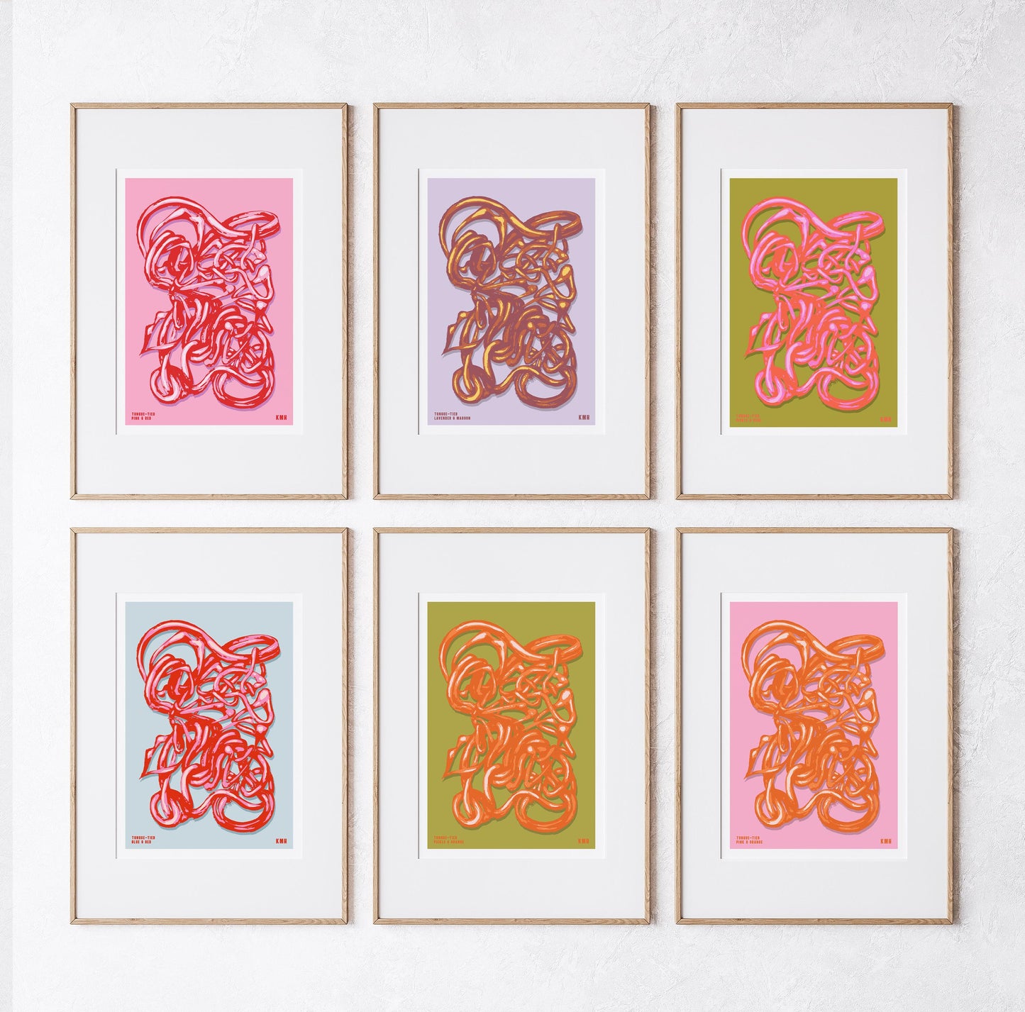 'Tongue-Tied' | Pink & Orange | Original Giclée Print on Paper