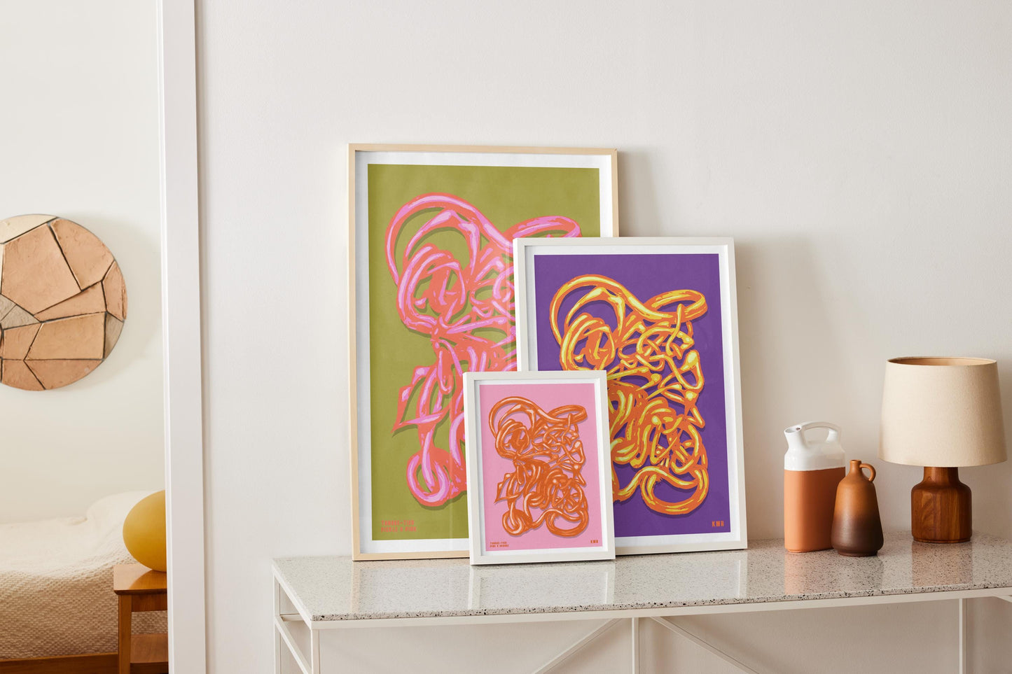 'Tongue-Tied' | Violet & Orange | Original Giclée Print on Paper