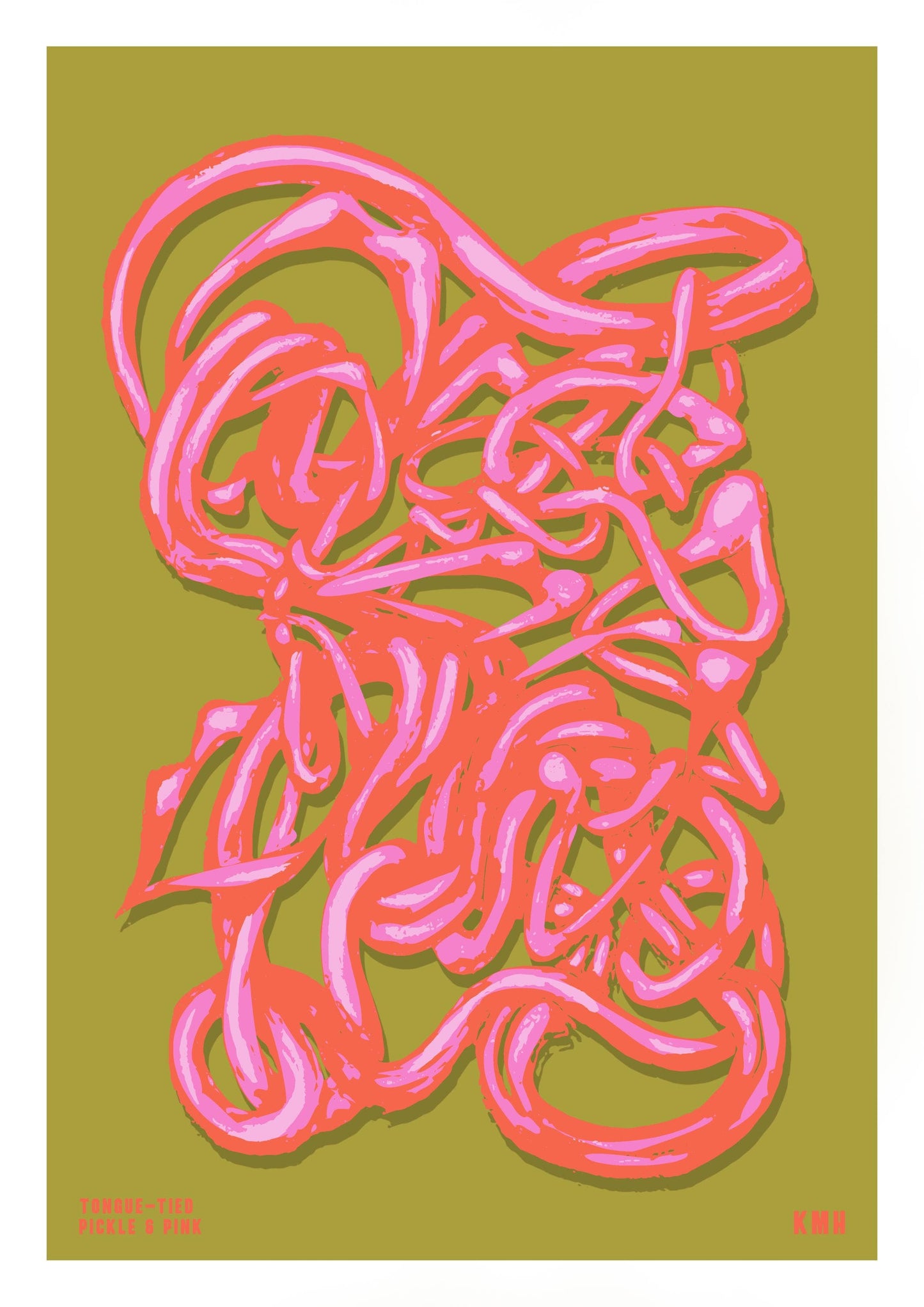 'Tongue-Tied' | Pickle & Pink | Original Giclée Print on Paper