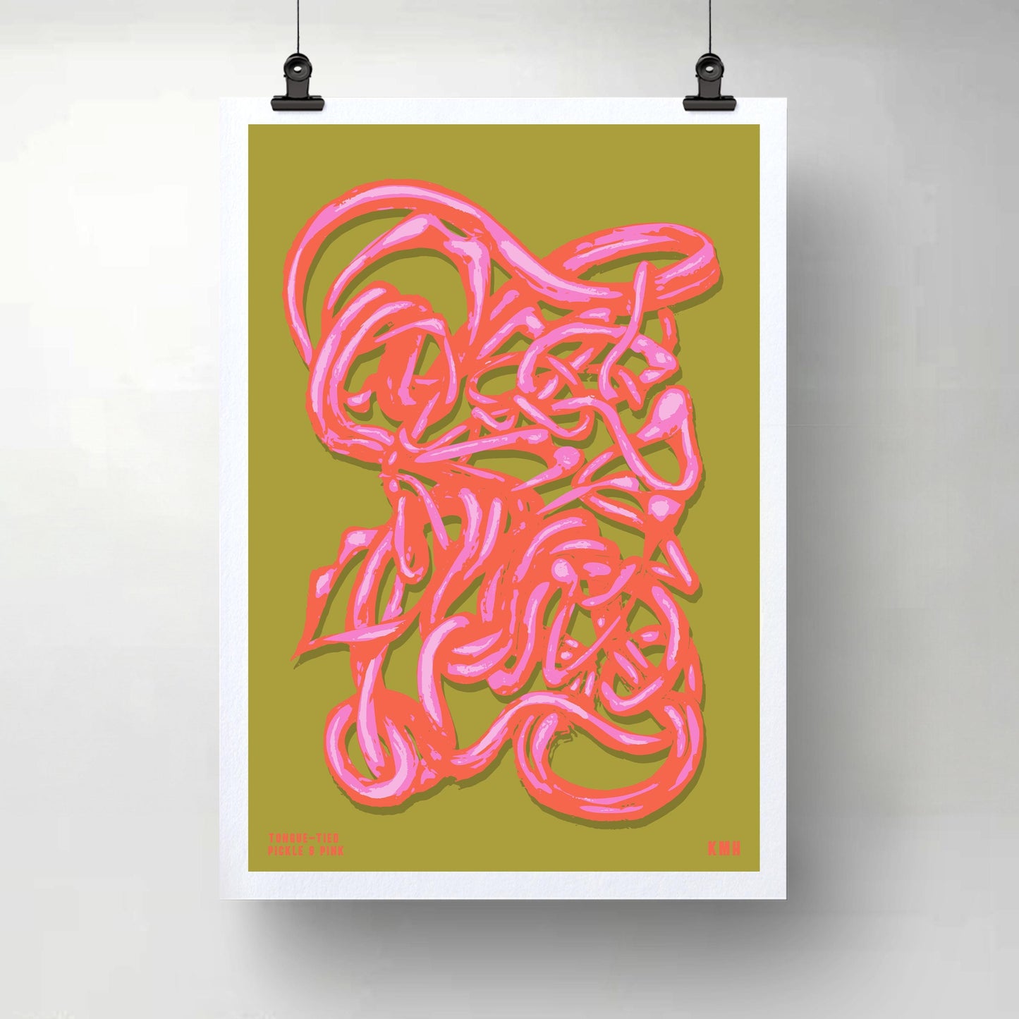 'Tongue-Tied' | Pickle & Pink | Original Giclée Print on Paper