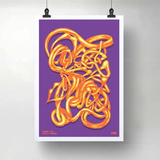 'Tongue-Tied' | Violet & Orange | Original Giclée Print on Paper